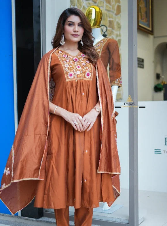 Brown Rust Embroidery